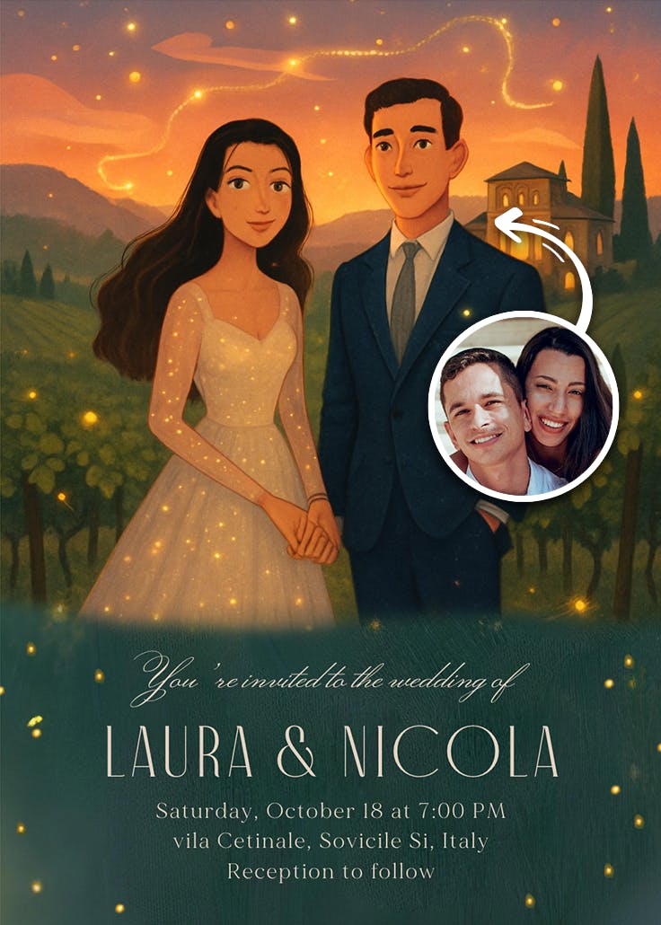 A vineyard fairytale - wedding invitation