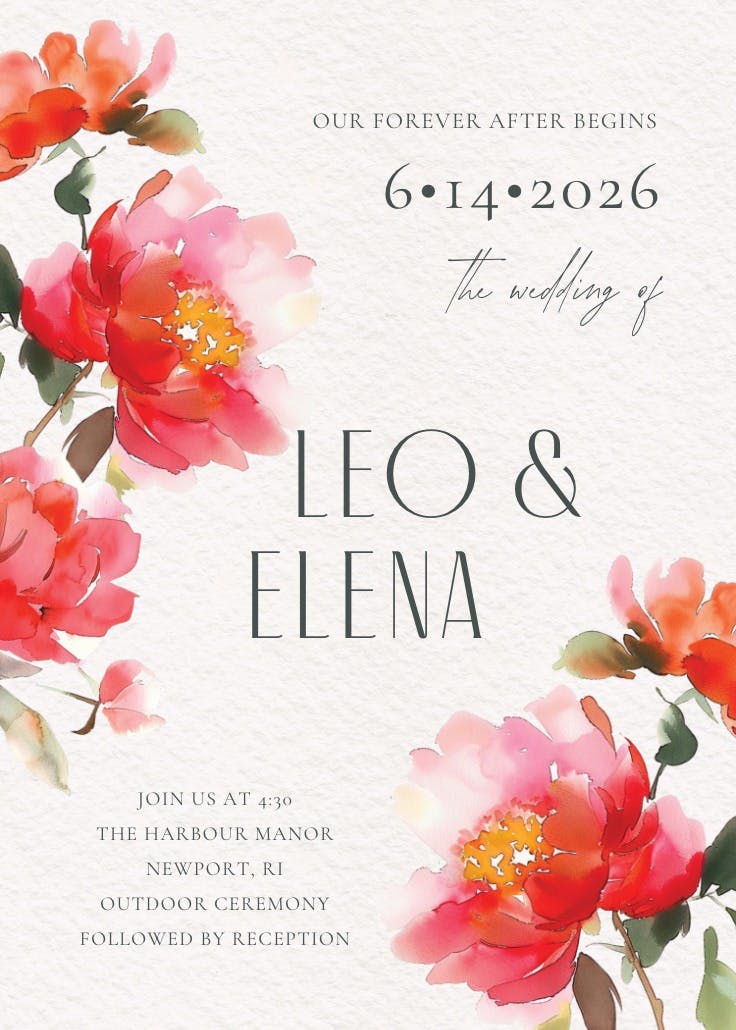 Blossoms & vows - wedding invitation