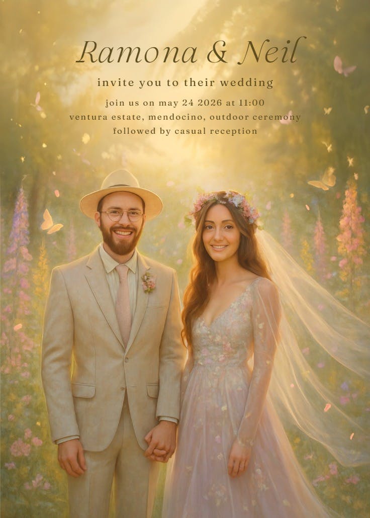 Fantasy love - wedding invitation